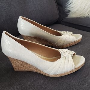 Shimmer open-toe Wedge